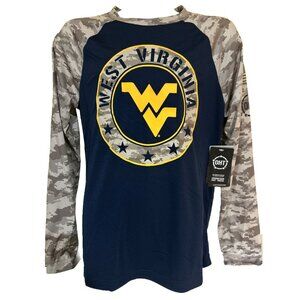 NEW West Virginia Mountaineers Colosseum OHT Navy 1/4 Zip Shirt Youth M 12-14